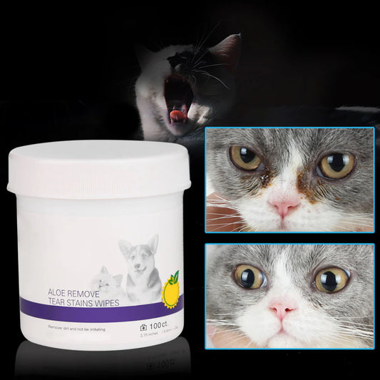 Gentle Pet Eye Cleaning Wipes for Dogs and Cats, Tear Stain Remover, Moist Hygienic Grooming Wipes